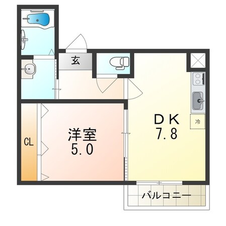 北田辺駅 徒歩5分 1階の物件間取画像